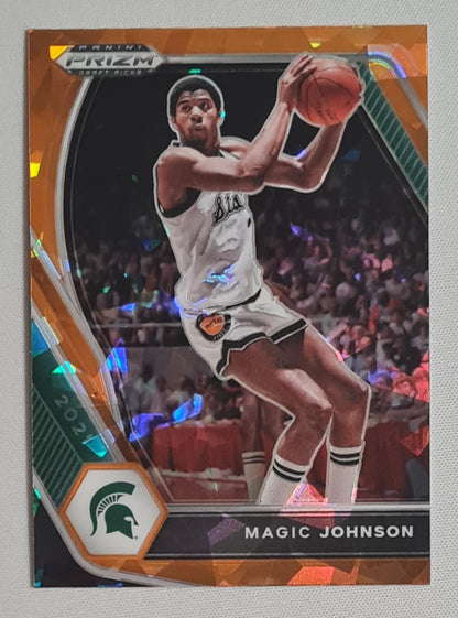 Magic Johnson - 2021 Panini Prizm Draft Picks #86 Michigan State Basketball - Oranje Cracked ice