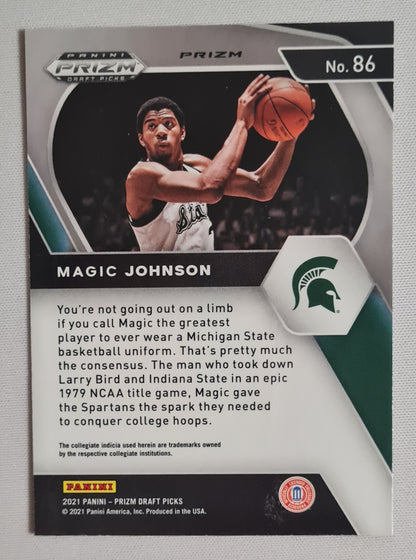 Magic Johnson - 2021 Panini Prizm Draft Picks #86 Michigan State Basketball - Oranje Cracked ice