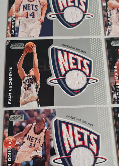 NBA Basketball (Lot of 10) - 2001 Topps Stadium Club New Jersey Nets - Authentic Game-Worn Jersey (in Logo) /Patch