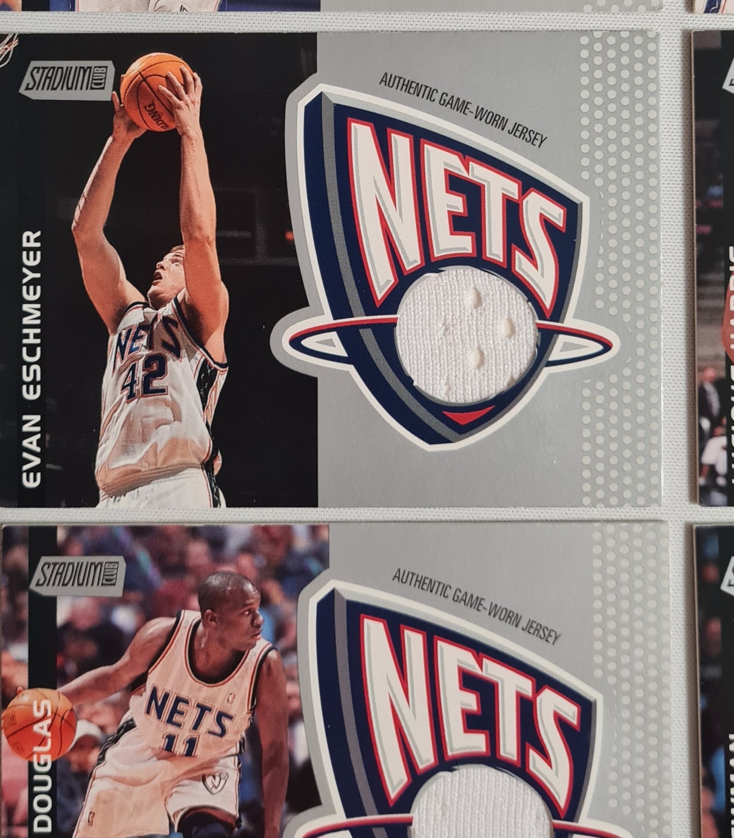 NBA Basketball (Lot of 10) - 2001 Topps Stadium Club New Jersey Nets - Authentic Game-Worn Jersey (in Logo) /Patch