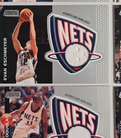 NBA Basketball (Lot of 10) - 2001 Topps Stadium Club New Jersey Nets - Authentic Game-Worn Jersey (in Logo) /Patch