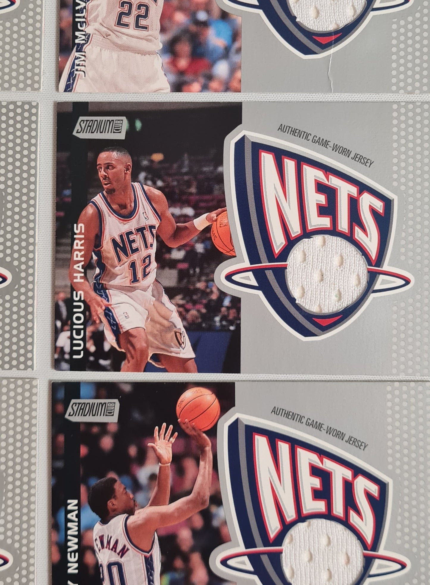 NBA Basketball (Lot of 10) - 2001 Topps Stadium Club New Jersey Nets - Authentic Game-Worn Jersey (in Logo) /Patch