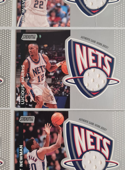 NBA Basketball (Lot of 10) - 2001 Topps Stadium Club New Jersey Nets - Authentic Game-Worn Jersey (in Logo) /Patch