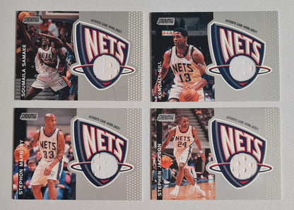 NBA Basketball (Lot of 10) - 2001 Topps Stadium Club New Jersey Nets - Authentic Game-Worn Jersey (in Logo) /Patch
