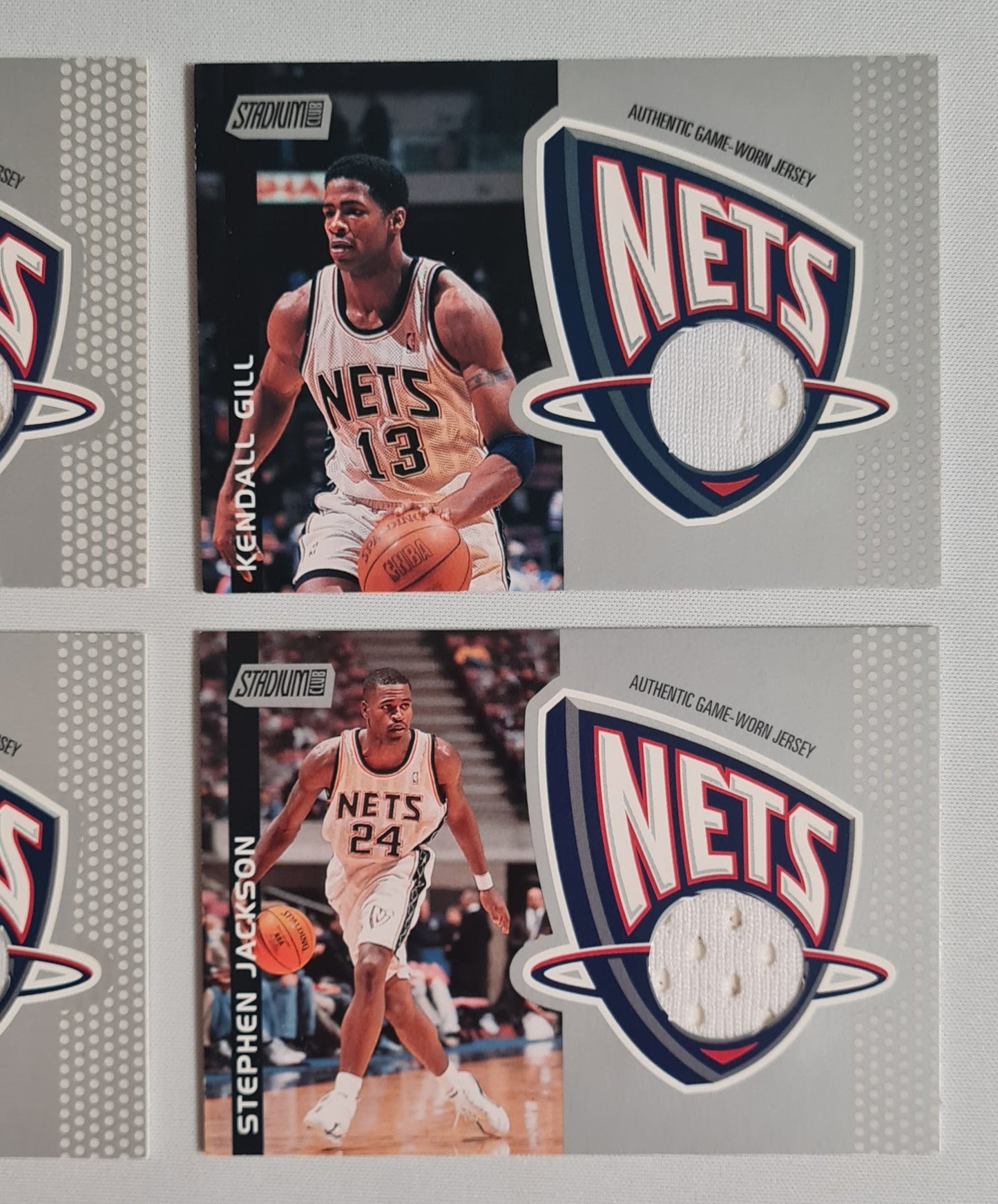 NBA Basketball (Lot of 10) - 2001 Topps Stadium Club New Jersey Nets - Authentic Game-Worn Jersey (in Logo) /Patch