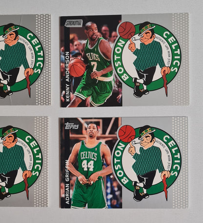 NBA Basketball (Lot of 4) - 2001 Topps Stadium Club Boston Celtics - Authentic Game-Worn Jersey (in Logo) /Patch