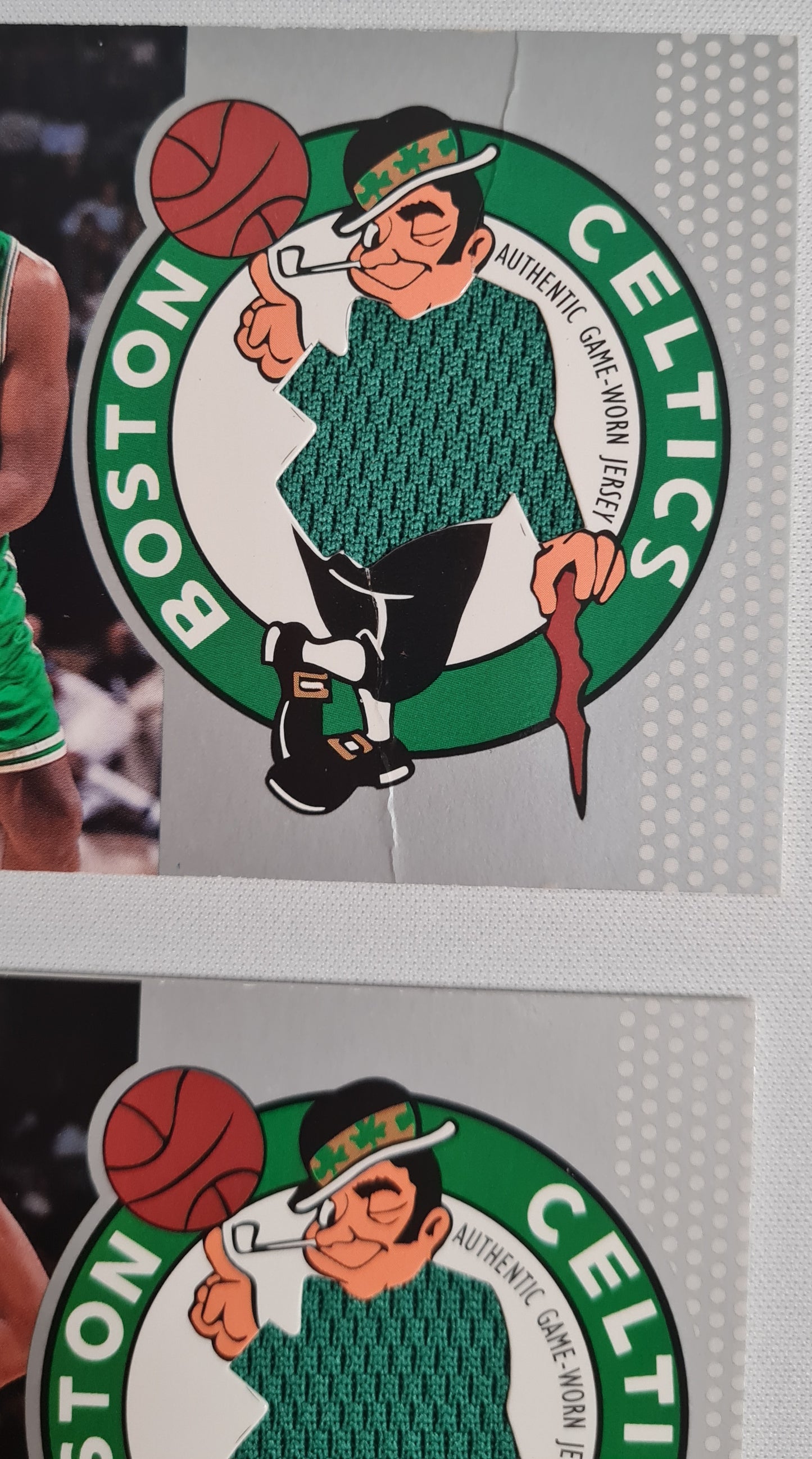 NBA Basketball (Lot of 4) - 2001 Topps Stadium Club Boston Celtics - Authentic Game-Worn Jersey (in Logo) /Patch