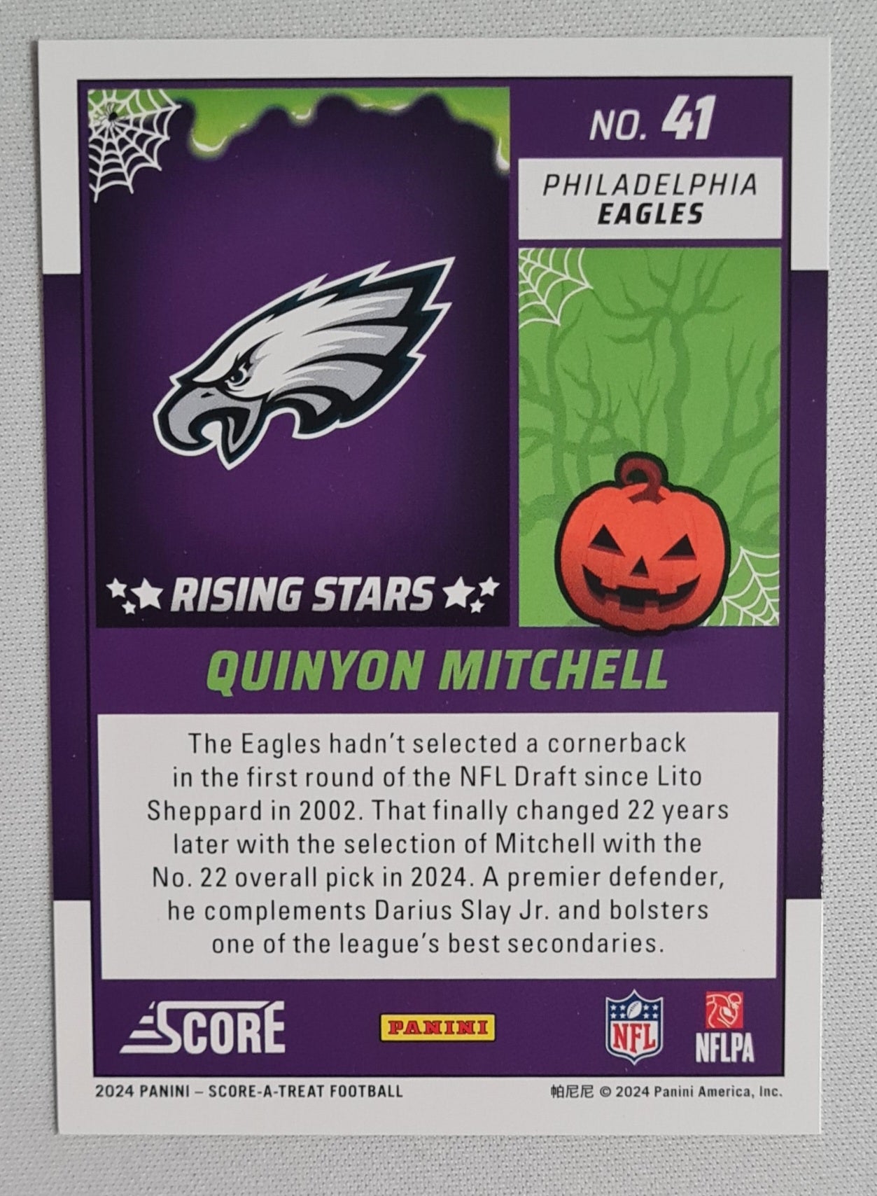 Quinyon Mitchell - 2024 Panini Score-A-Treat Football (RC) Rising Stars Eagles #41