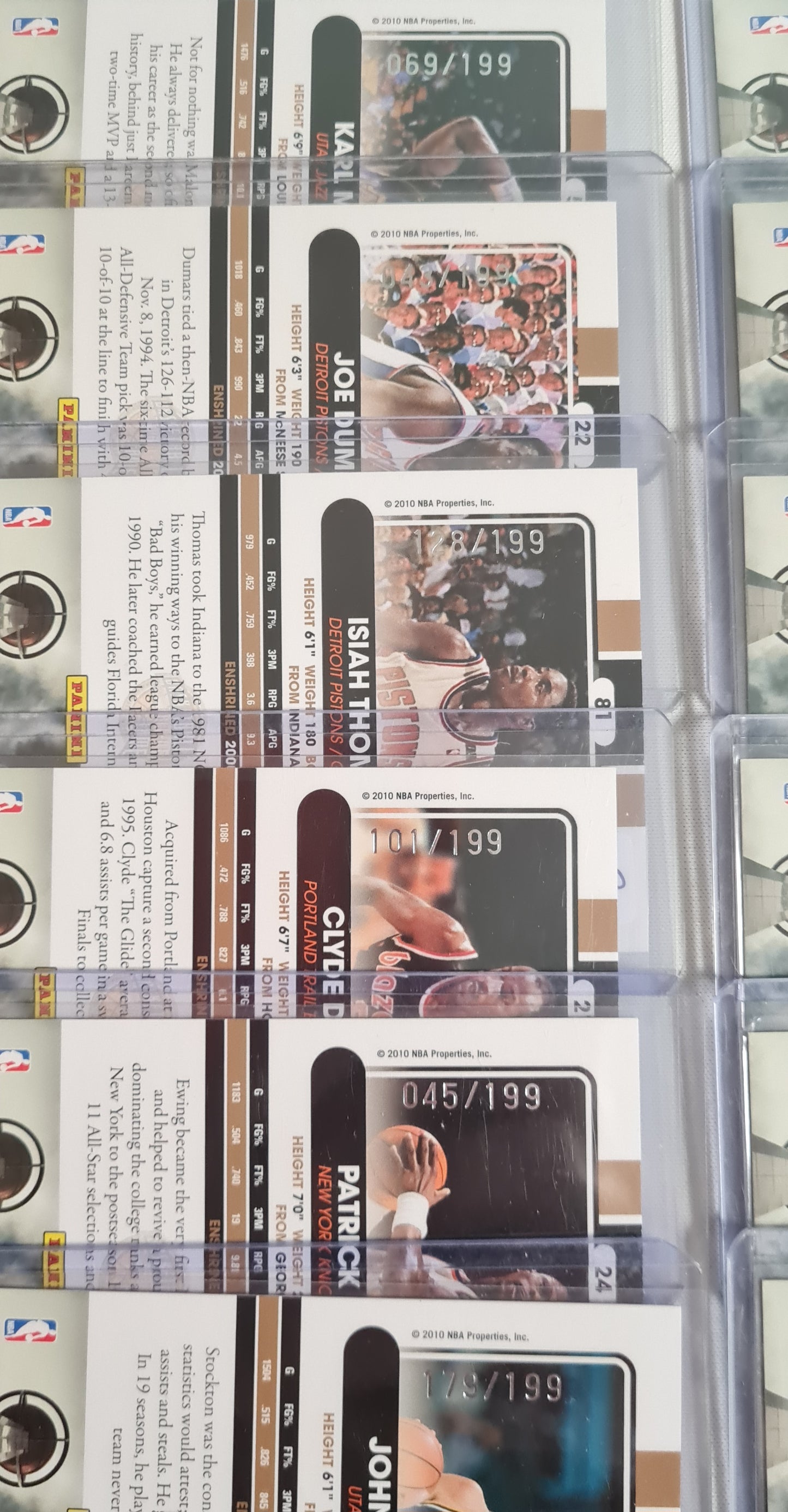 NBA Basketball (lot of 12 Cards) - 2010 Panini Basketball Hall of Fame 12x /199