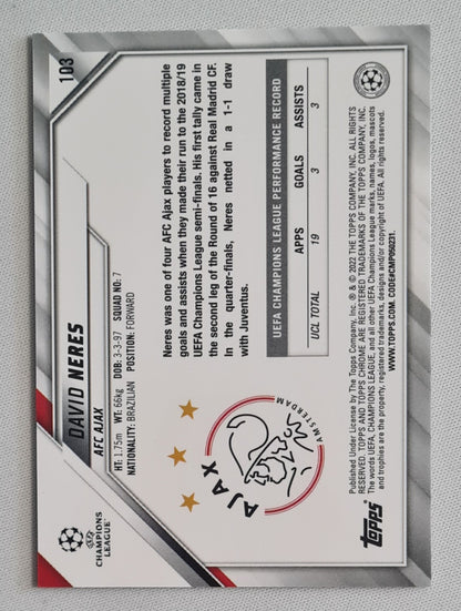 David Neres - 2022 Topps Chrome AFC Ajax Champions League #103