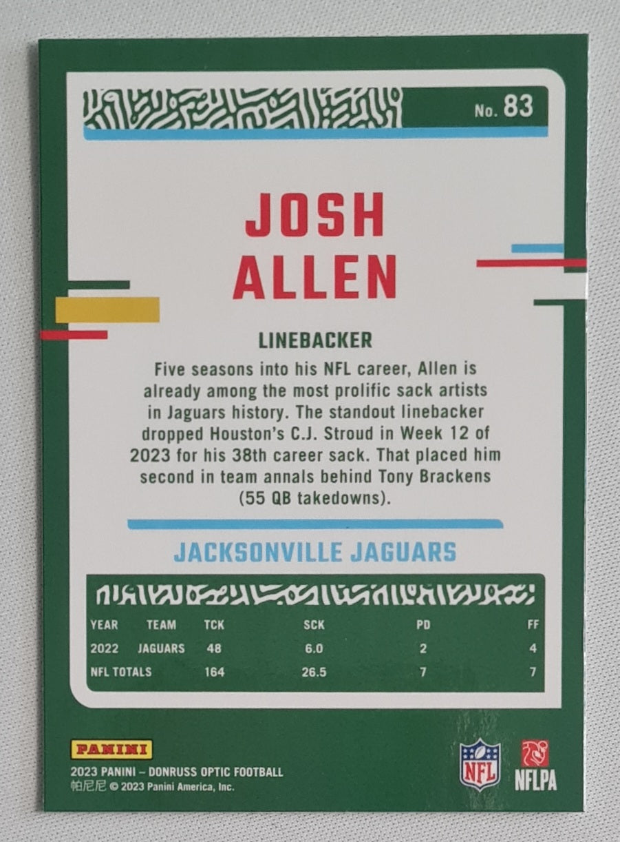 Josh Allen - 2023 Panini Donruss Optic Football Jacksonville Jaguars NFL #83