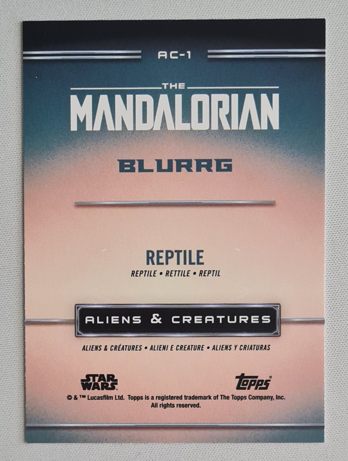 Blurrg - 2021 Topps The Mandalorian Star Wars - Reptile Aliens & Creatures #AC-1