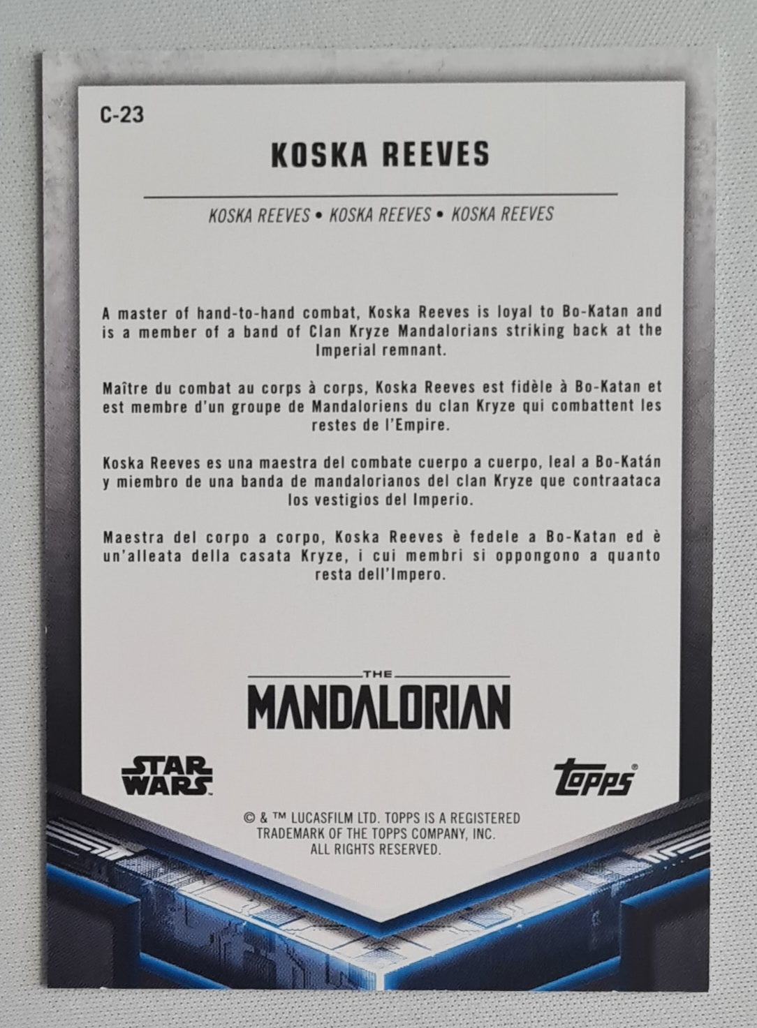 Koska Reeves - 2021 Topps The Mandalorian Star Wars - Characters #C-23