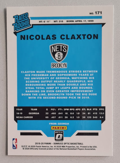 Nicolas Claxton - 2019/20 Panini Donruss Optic Basketball Rated Rookie NBA Brooklyn Nets #171