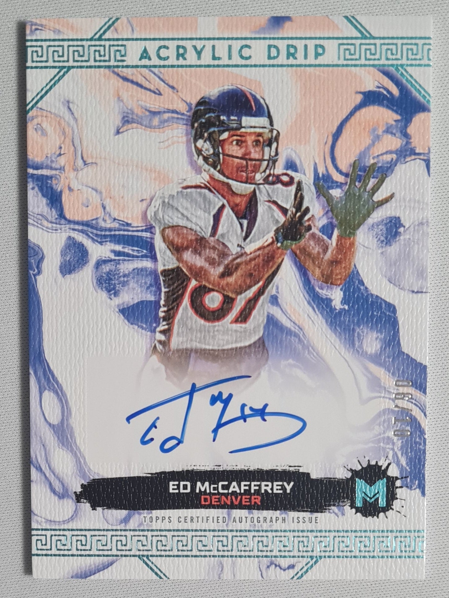 Ed McCaffrey - 2024 Topps Motif Football Acrylic Drip ! NFL Denver Broncos #AD-EM /10 Autograph