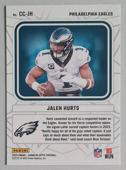 Jalen Hurts - 2023 Panini Donruss Optic Football Philadelphia Eagles Captain in Charge #CC-JH