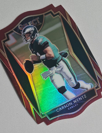 Carson Wentz - 2020 Panini Select Football Die Cut Premier Level NFL Philadelphia Eagles #116