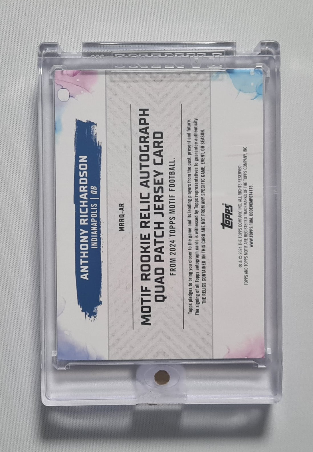 Anthony Richardson - 2024 Topps Motif Football NFL Indianapolis (RC) #MRRQ-AR /35 /Patch - Autograph
