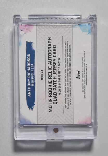 Anthony Richardson - 2024 Topps Motif Football NFL Indianapolis (RC) #MRRQ-AR /35 /Patch - Autograph