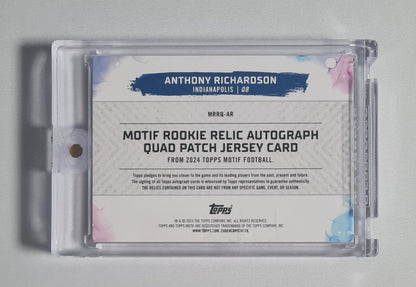 Anthony Richardson - 2024 Topps Motif Football NFL Indianapolis (RC) #MRRQ-AR /35 /Patch - Autograph