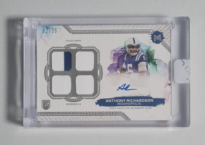 Anthony Richardson - 2024 Topps Motif Football NFL Indianapolis (RC) #MRRQ-AR /35 /Patch - Autograph