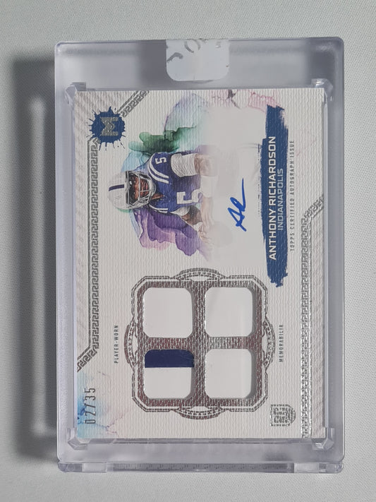 Anthony Richardson - 2024 Topps Motif Football NFL Indianapolis (RC) #MRRQ-AR /35 /Patch - Autograph