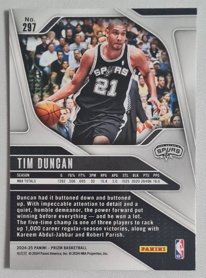 Tim Duncan - 2024/25 Panini Prizm Football NBA San Antonio Spurs Legends #297