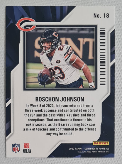 Roschon Johnson - 2023 Panini Contenders Football Chicago Bears #18 Rookie of the Year Sparkle