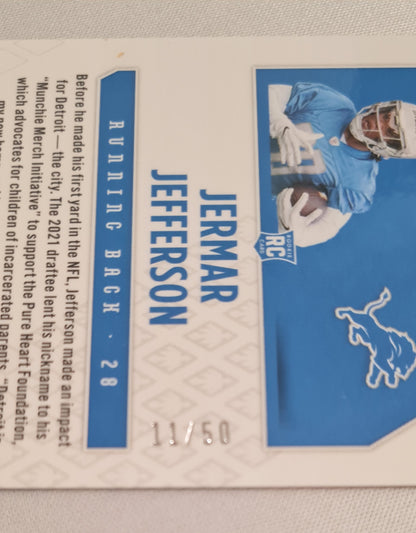 Jermar Jefferson - 2021 Panini Phoenix Football NFL Lions (RC )# 179 Cracked Ice /50