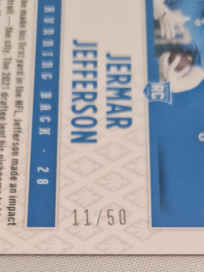 Jermar Jefferson - 2021 Panini Phoenix Football NFL Lions (RC )# 179 Cracked Ice /50