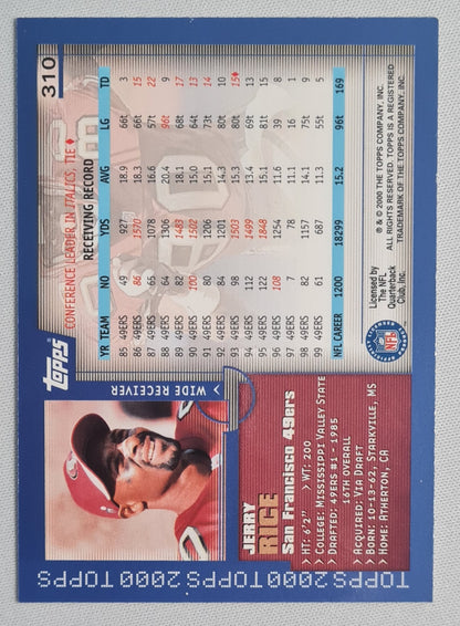 Jerry Rice - 2000 Topps - NFL Football San Francisco #310 HOF NFL SuperStar 49ers