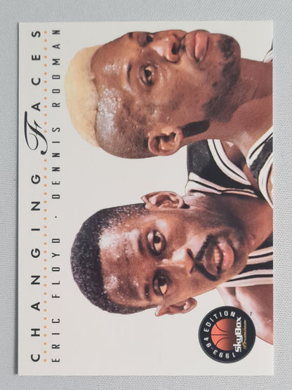 Eric Floyd & Dennis Rodman - 1994 Skybox International Changing Faces - NBA Basketball San Antonio Spurs #315