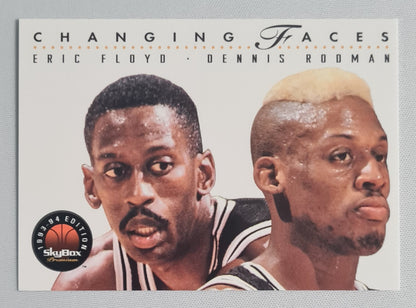 Eric Floyd & Dennis Rodman - 1994 Skybox International Changing Faces - NBA Basketball San Antonio Spurs #315