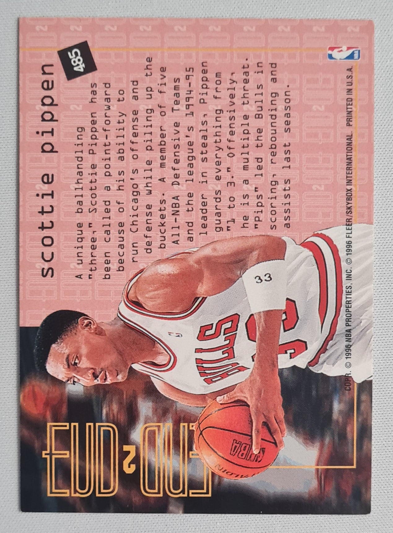 Scottie Pippen - 1995/96 Fleer/SkyBox International "End 2 End" NBA Basketball Chicago Bulls #485