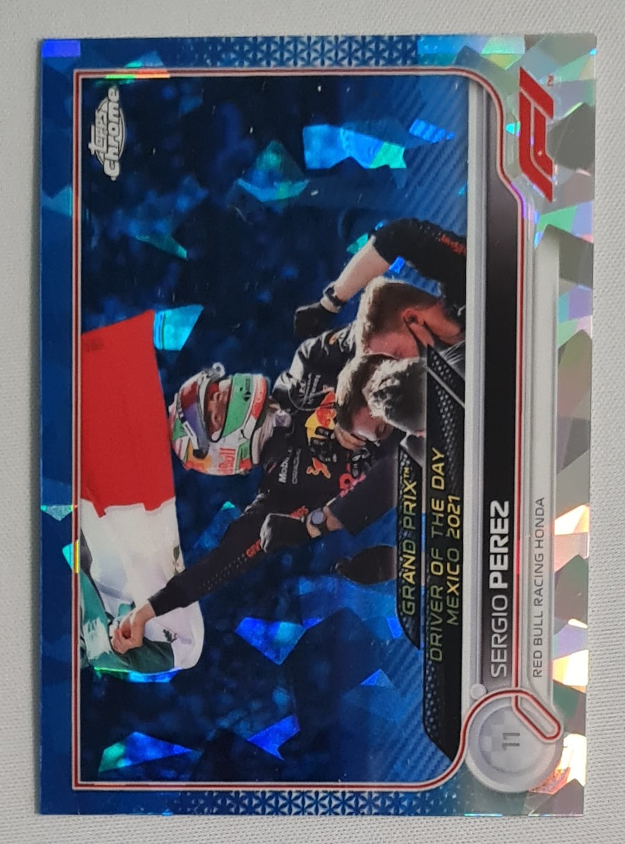 Sergio Perez - 2022 Topps Chrome Red Bull Racing #189 Blue cracked ice