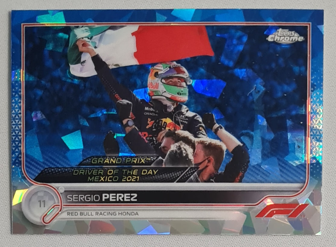 Sergio Perez - 2022 Topps Chrome Red Bull Racing #189 Blue cracked ice