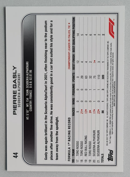 Pierre Gasly - 2022 Topps Chrome F-1 Scuderia Alphatauri #44 Black & White Ray Wave
