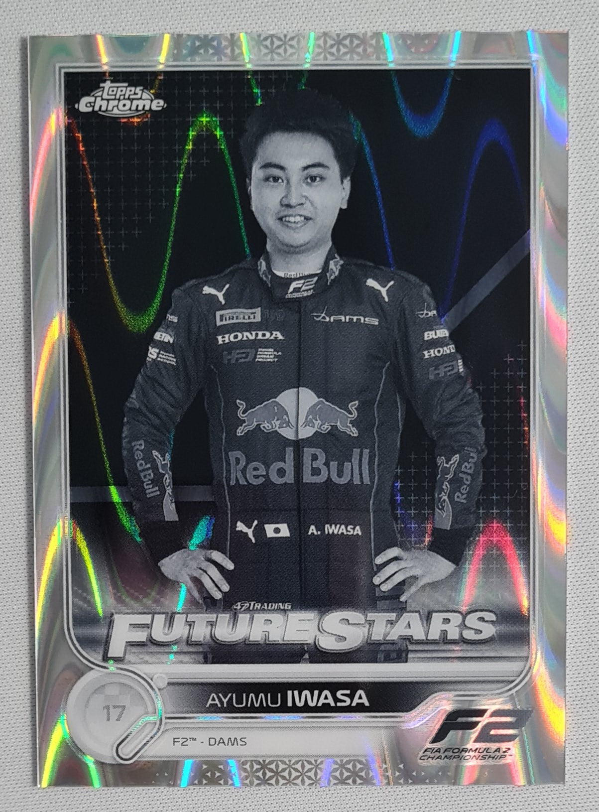 Ayumu Iwasa - 2022 Topps Chrome F2 tm DAMS  #92 Black & White Ray Wave