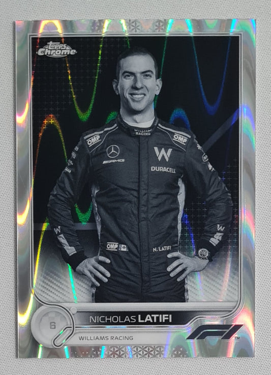 Nicholas Latifi - 2022 Topps Chrome F-1 Williams Racing  #51 Black & White Ray Wave