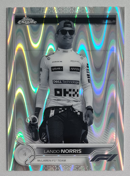 Lando Norris - 2022 Topps Chrome McLaren F-1 Team  #36 Black & White Ray Wave