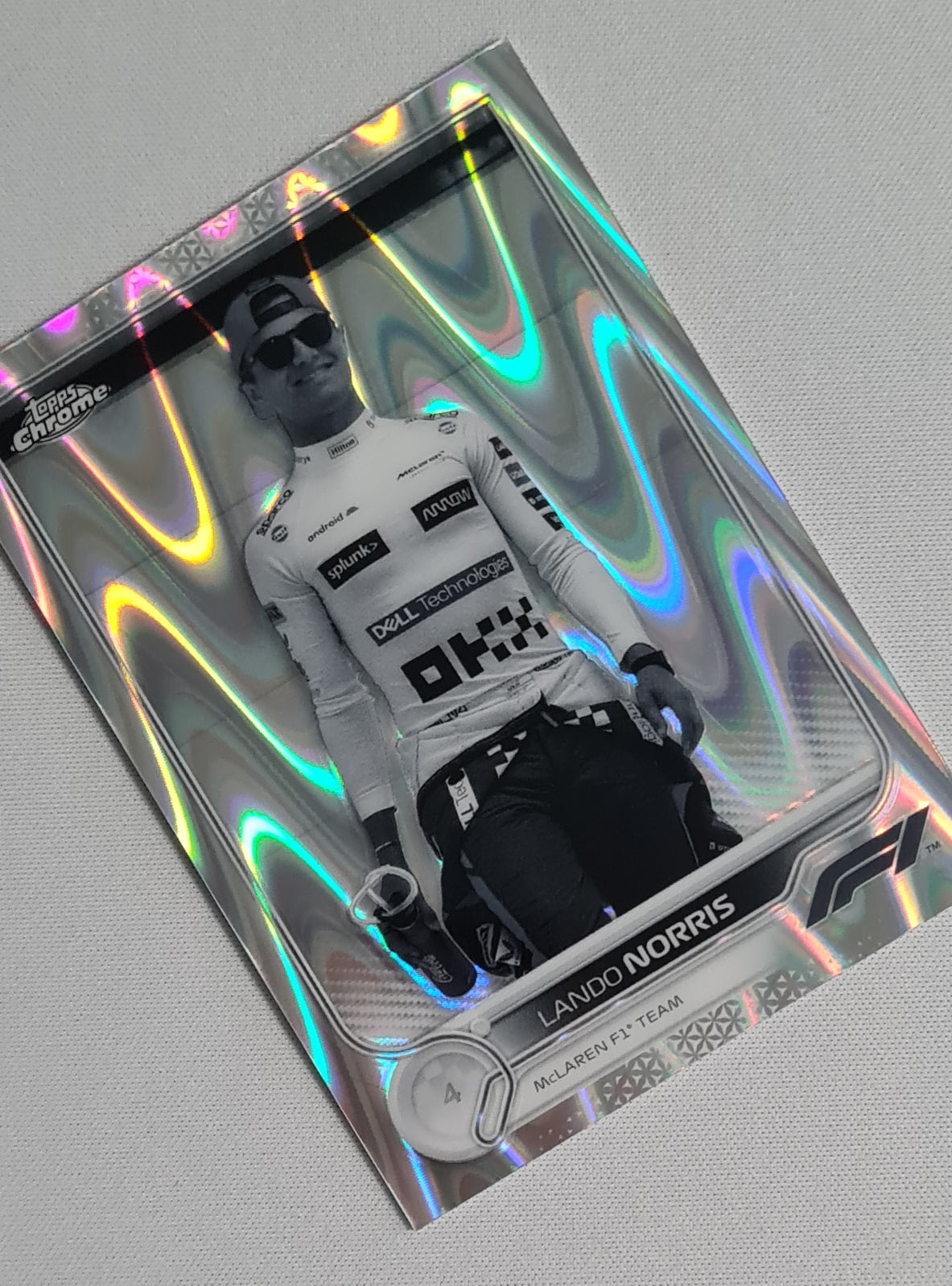 Lando Norris - 2022 Topps Chrome McLaren F-1 Team  #36 Black & White Ray Wave