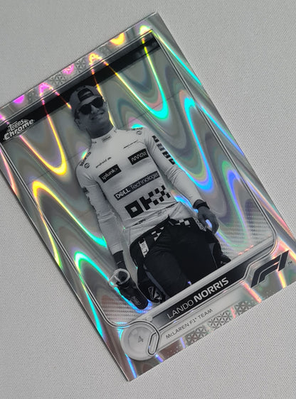 Lando Norris - 2022 Topps Chrome McLaren F-1 Team  #36 Black & White Ray Wave