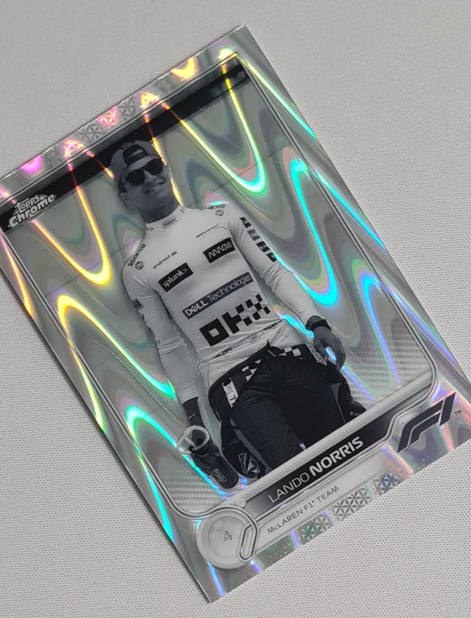Lando Norris - 2022 Topps Chrome McLaren F-1 Team  #36 Black & White Ray Wave