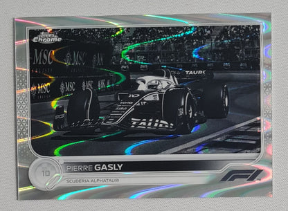 Pierre Gasly - 2022 Topps Chrome F-1 Scuderia Alphatauri # 46 Black & White Ray Wave