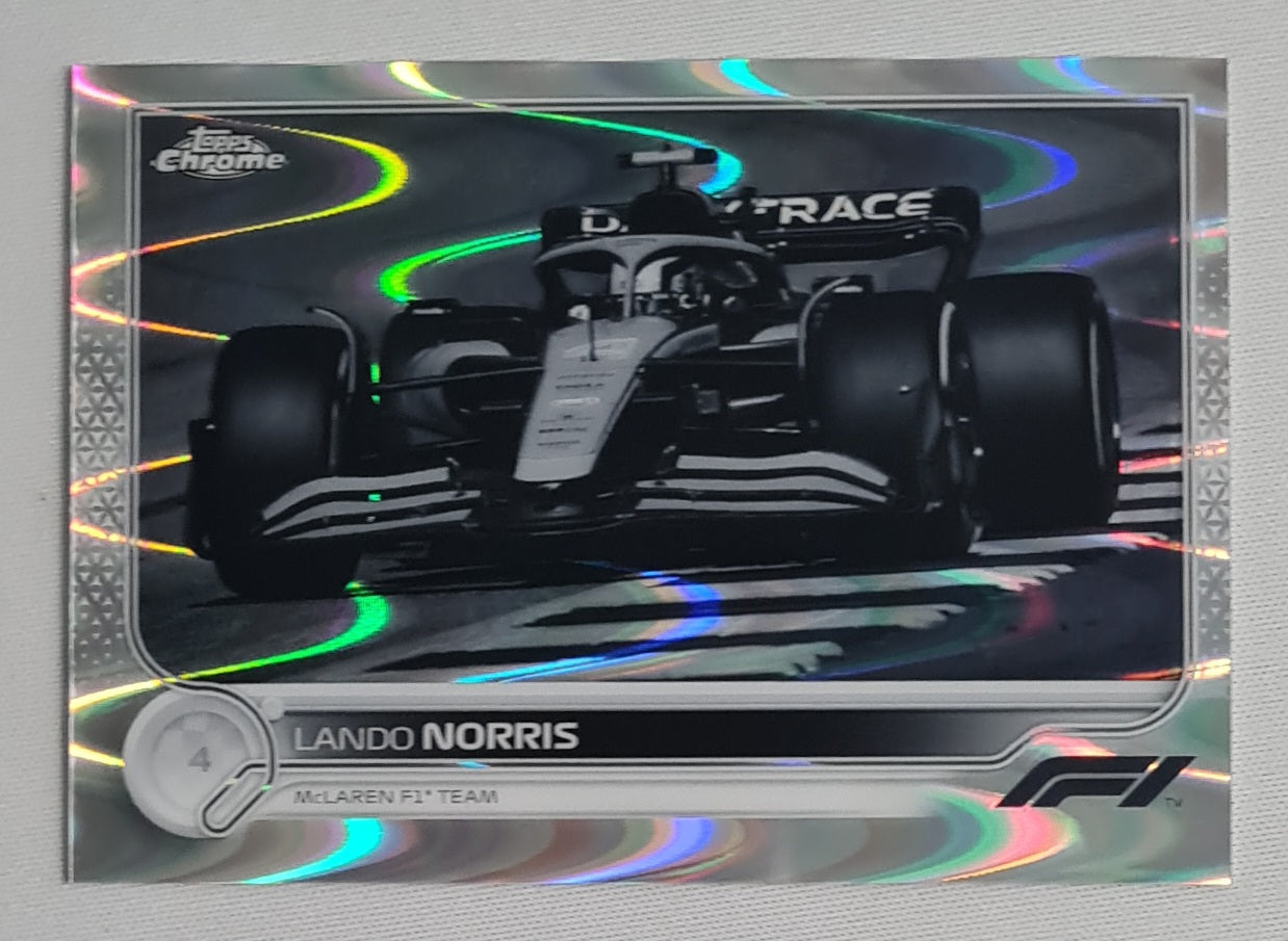 Lando Norris - 2022 Topps Chrome F-1 McLaren F1 Team # 35 Black & White Ray Wave