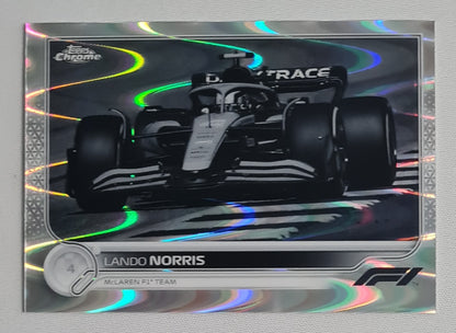 Lando Norris - 2022 Topps Chrome F-1 McLaren F1 Team # 35 Black & White Ray Wave