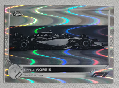 Lando Norris - 2022 Topps Chrome F-1 McLaren F1 Team # 119 Black & White Ray Wave