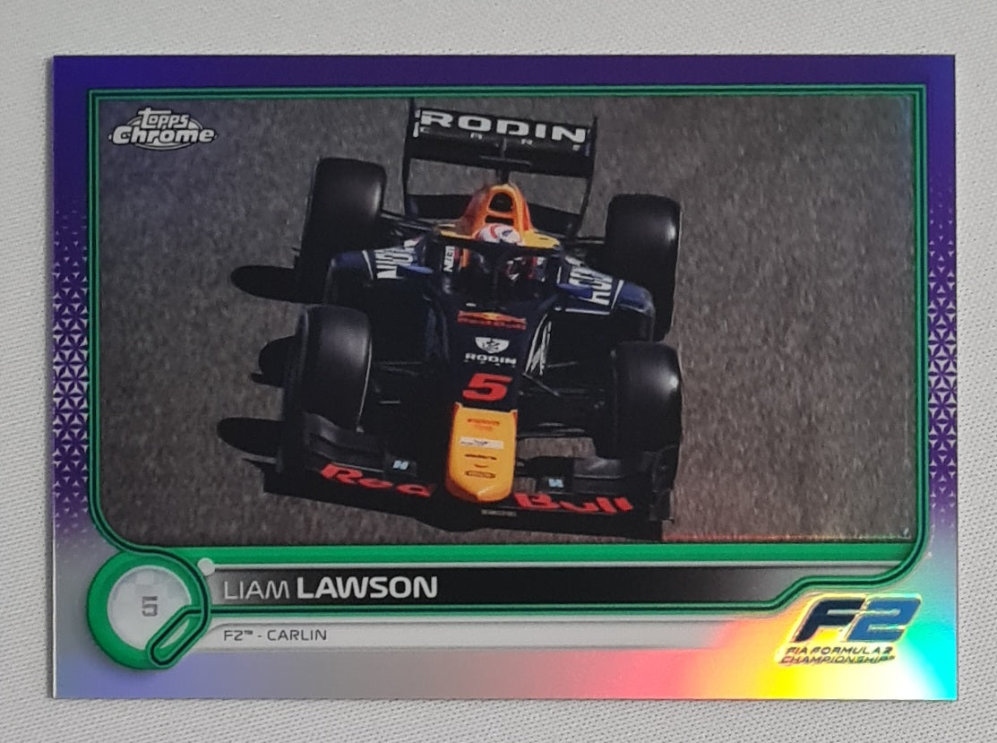 Liam Lawson - 2022 Topps Chrome F-2 Dallara F2 2018-Mecachrome #133 Purple/Green SP Refractor