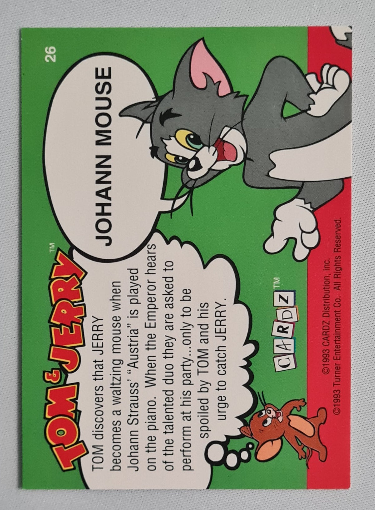 Tom & Jerry - 1993 Cardz "Johann Mouse" #26