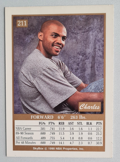 Charles Barkley - 1990 SkyBox NBA Basketball Philadelphia 76ers #211